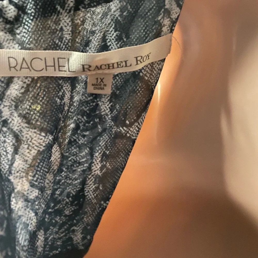 Rachel Roy Chiffon Shift Snake Print Boho Summer High Low Tunic Dress  size 1X - Picture 13 of 13